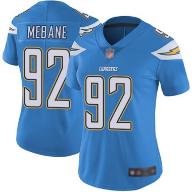 Los Angeles Chargers NFL Football Brandon Mebane Electric Blue Jersey Women Limited #92 Alternate Vapor Untouchable->women nfl jersey->Women Jersey